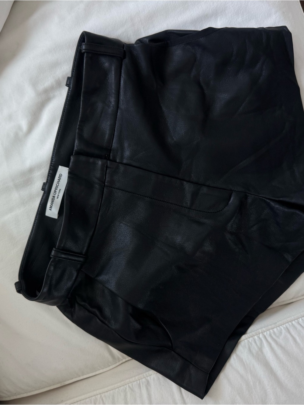 Amanda Uprichard Black Faux Leather Girls' Shorts